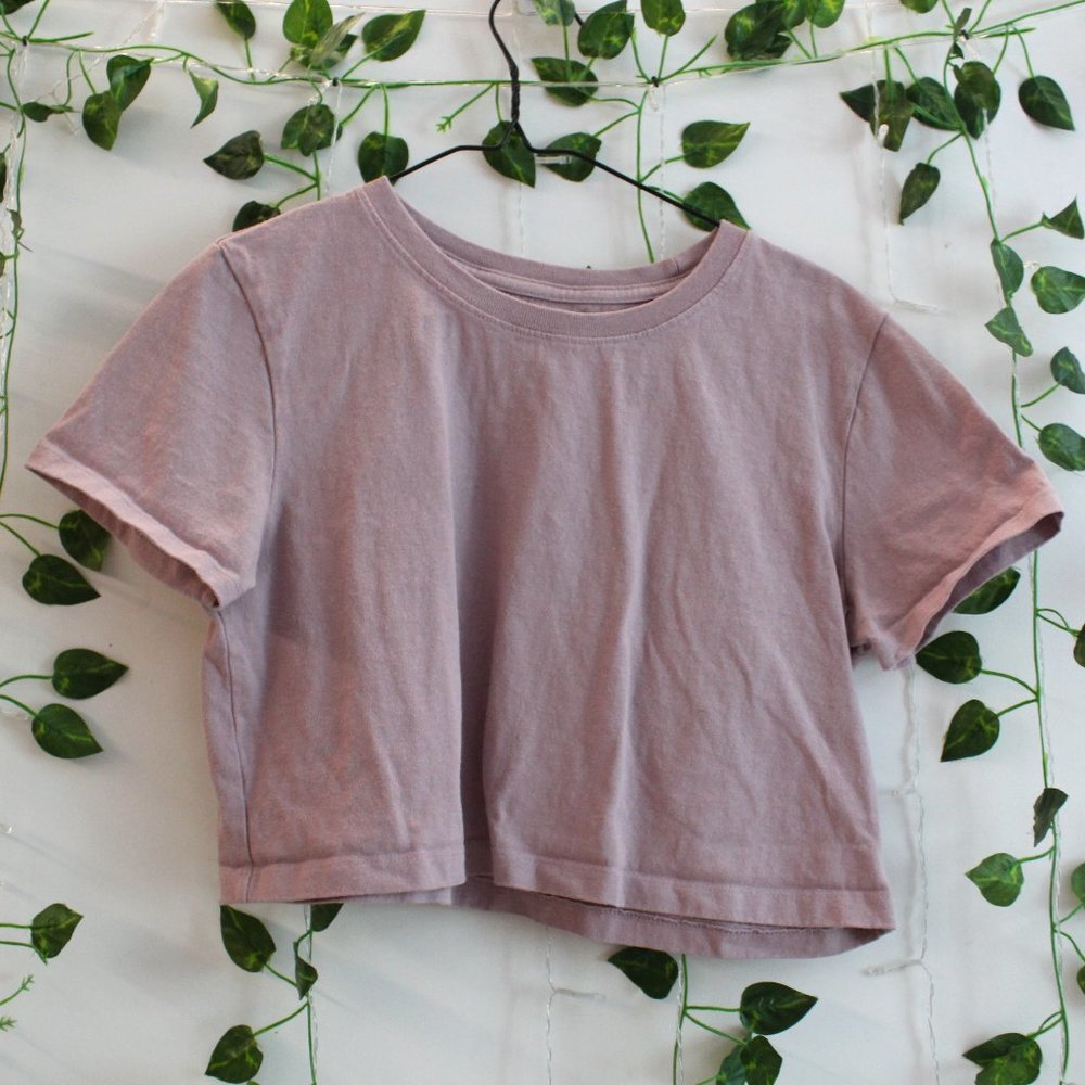 Urban Outfitters Bestfriend Crop Tee - Mauve Pink
